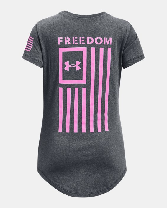 Girls' UA Freedom Flag T-Shirt, Gray, pdpMainDesktop image number 1
